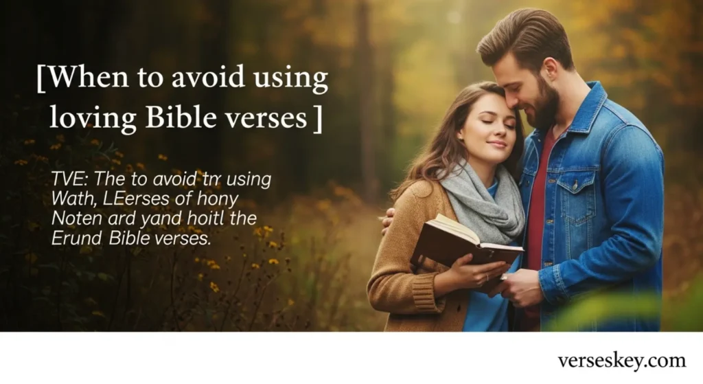 When to avoid using loving Bible verses