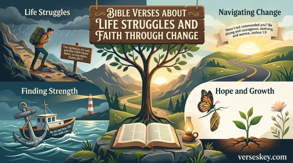 Bible Verses About Life Struggles and Faith Through Change